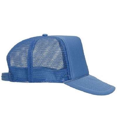 Baseball Caps Polyester Foam Front 5 Panel High Crown Mesh Back Trucker Hat - Col. Blue - CO12EXF1R3N $14.32