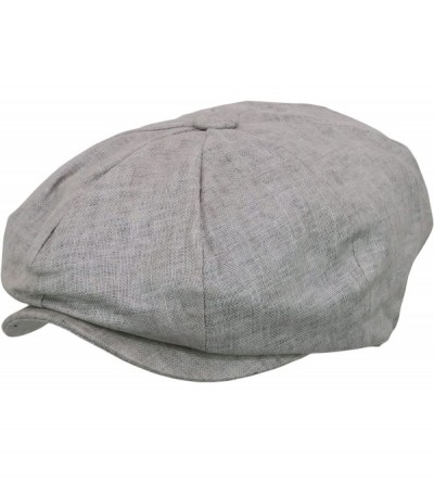 Newsboy Caps Men's Newsboy Linen Applejack Gatsby Collection Ivy Hats - Light Grey - CV12BNL0UC9 $12.06