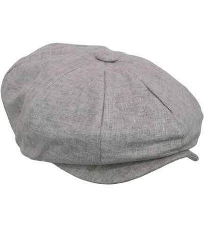 Newsboy Caps Men's Newsboy Linen Applejack Gatsby Collection Ivy Hats - Light Grey - CV12BNL0UC9 $12.06