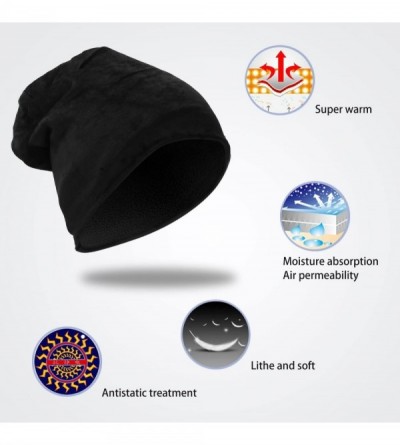 Skullies & Beanies Flannel Unisex Beanie hat - Black - CP186S5YZMW $7.83