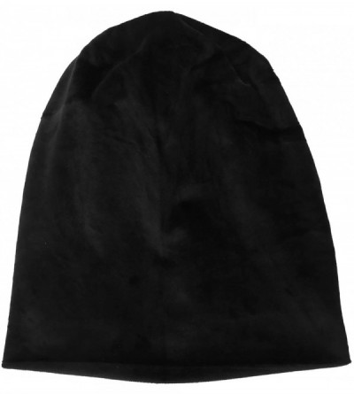 Skullies & Beanies Flannel Unisex Beanie hat - Black - CP186S5YZMW $7.83