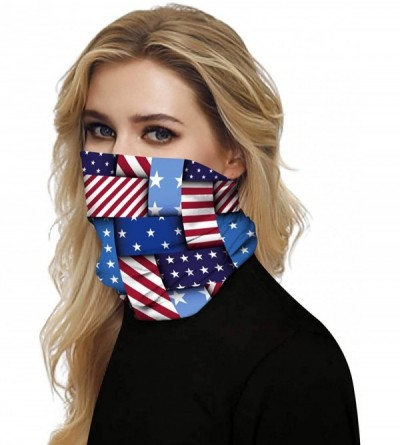 Balaclavas Seamless Rave Face Bandana Dust Wind UV Neck Gaiter Headwear American Flag Women Men Face Scarf - Style-3 - CT1985...