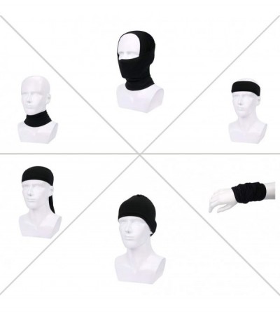 Balaclavas Summer Neck Gaiter Face Scarf/Neck Cover/for Sun Protection Headwear Hear Warp - Black+dark Blue - C7197YEG4EO $18.71