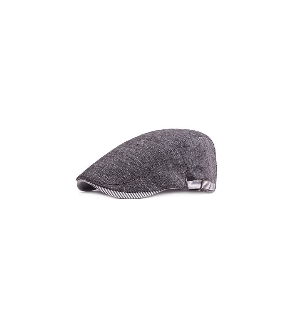 Newsboy Caps Men's Cotton Ivy Gatsby Newsboy Driving Hat Cabbie Flat Hunting Cap - Gray - CD18MDG3KHK $9.48