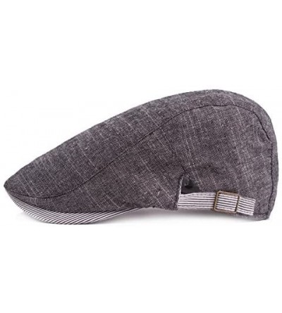 Newsboy Caps Men's Cotton Ivy Gatsby Newsboy Driving Hat Cabbie Flat Hunting Cap - Gray - CD18MDG3KHK $9.48