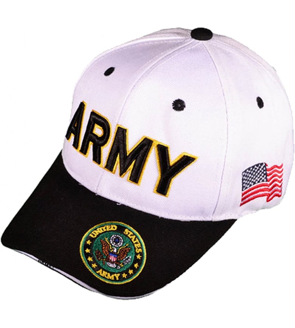 Baseball Caps U.S. Army Veteran Military Baseball Cap Mens One Size White - CM11WELEP51 $14.77