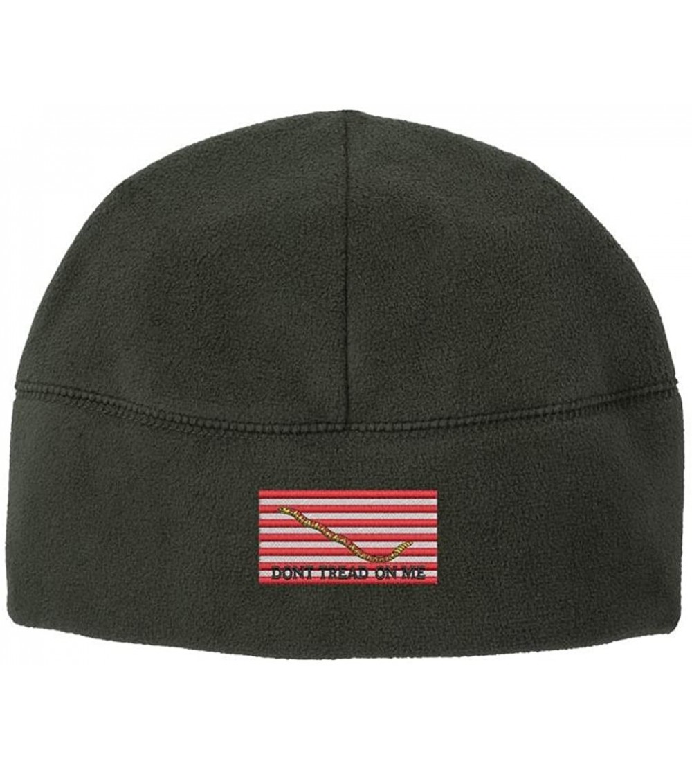 Skullies & Beanies Navy Jack Flag Don't Tread on Me Veteran Embroidered Beanie Watch Cap - Green - CQ186MKTW9U $16.15