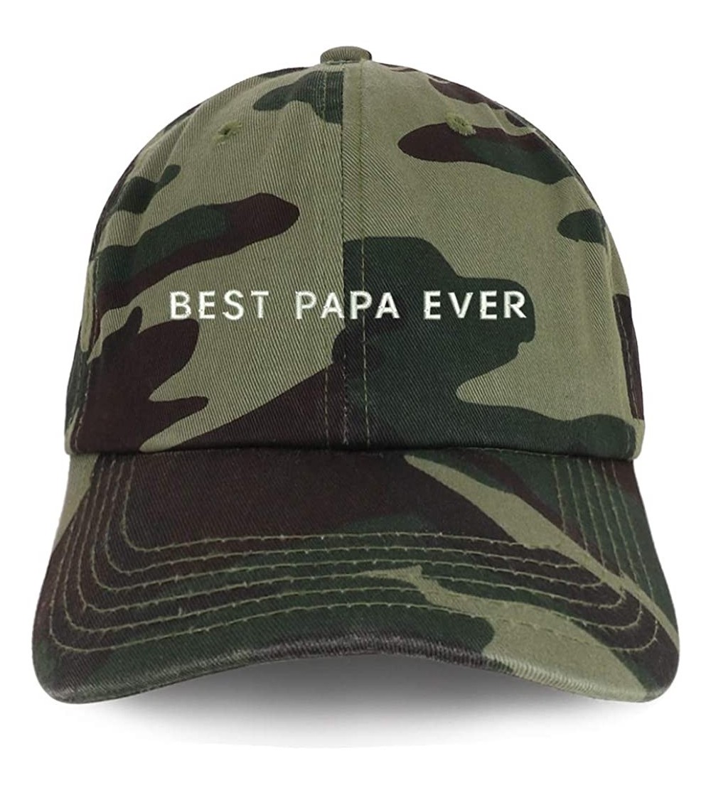 Baseball Caps Best Papa Ever One Line Embroidered Soft Crown 100% Brushed Cotton Cap - Camo - CQ18SR0XU87 $17.69