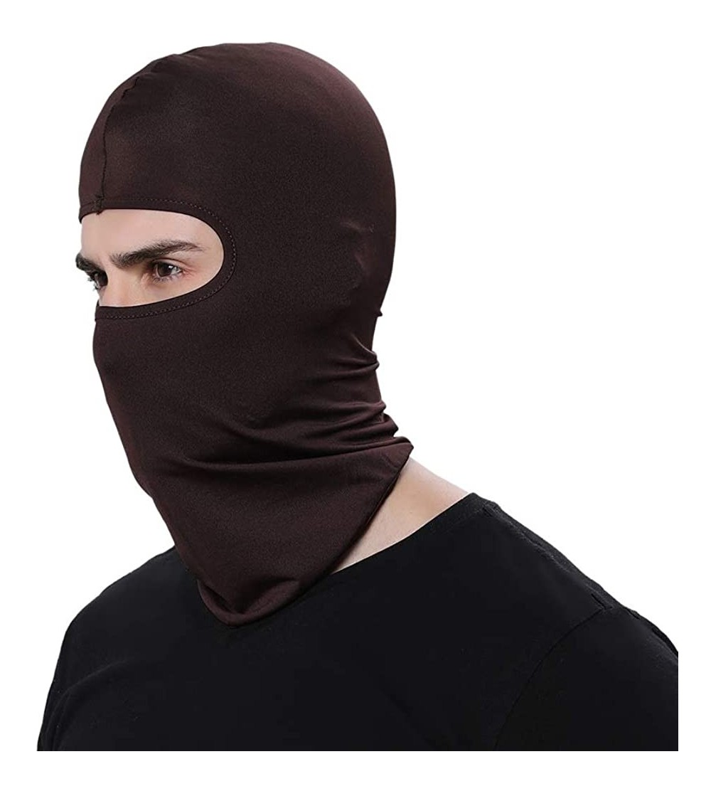 Balaclavas Multi-Purpose Balaclava Wind Cap Motorcycle Ski Scarf Full Face - Coffee - CY18KHDDUHU $8.28