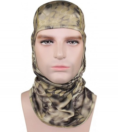 Balaclavas Windproof Cap Tactic CS Motorcycle Mask Sunscreen Hat Ski Balaclava Headgear - Khaki - CL189U8607Q $12.38