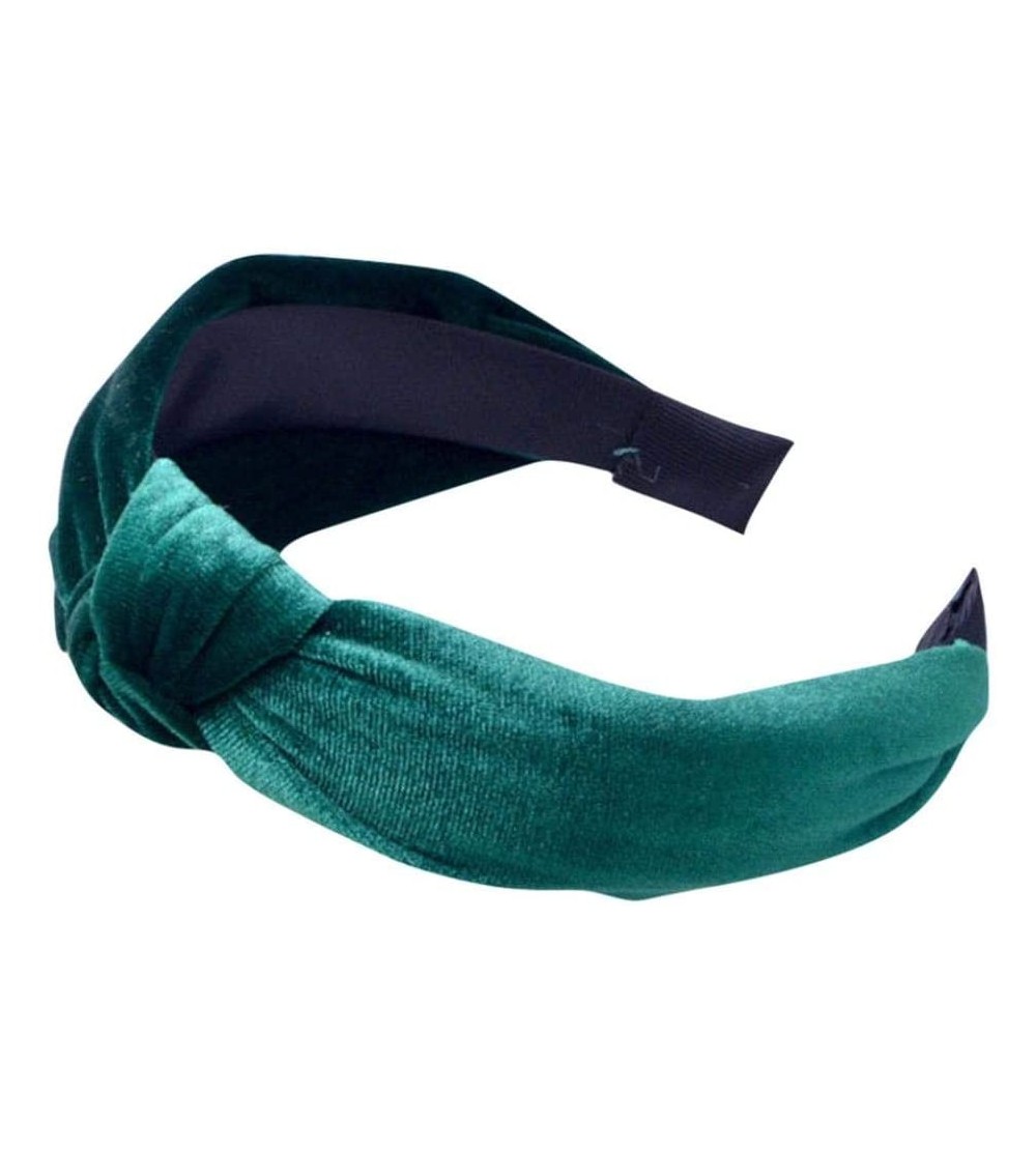 Headbands Womens Headband Velvet Holiday Hairband - Green - CA18HLKO3Y0 $7.79