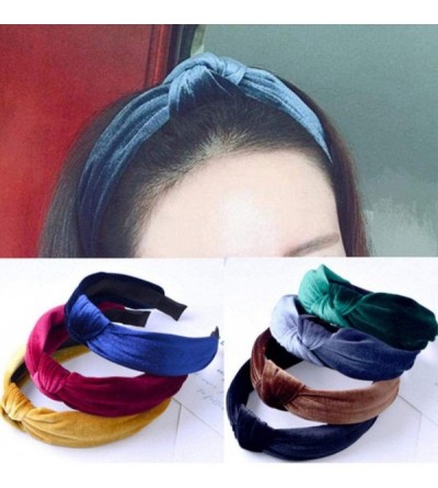 Headbands Womens Headband Velvet Holiday Hairband - Green - CA18HLKO3Y0 $7.79