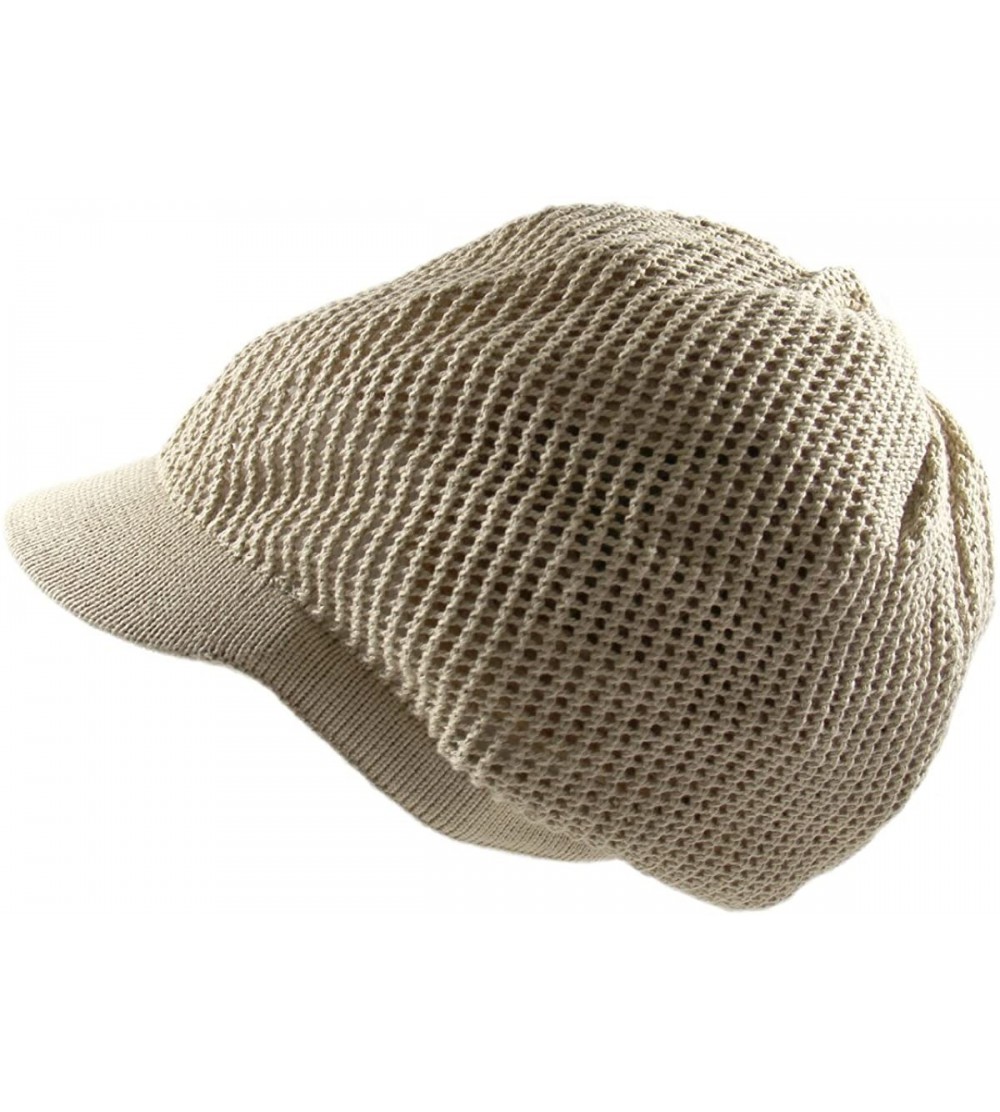 Skullies & Beanies 100% Cotton Mesh Rasta Light Weight Slouchy Beanie Visor - Khaki - CT1827M3GGS $15.73