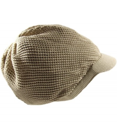 Skullies & Beanies 100% Cotton Mesh Rasta Light Weight Slouchy Beanie Visor - Khaki - CT1827M3GGS $15.73