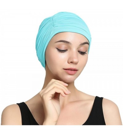 Skullies & Beanies Bamboo Fashion Chemo Cancer Beanie Hats for Woman Ladies Daily Use - Aqua - CO187NMXNC5 $14.30