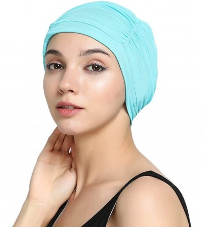 Skullies & Beanies Bamboo Fashion Chemo Cancer Beanie Hats for Woman Ladies Daily Use - Aqua - CO187NMXNC5 $14.30