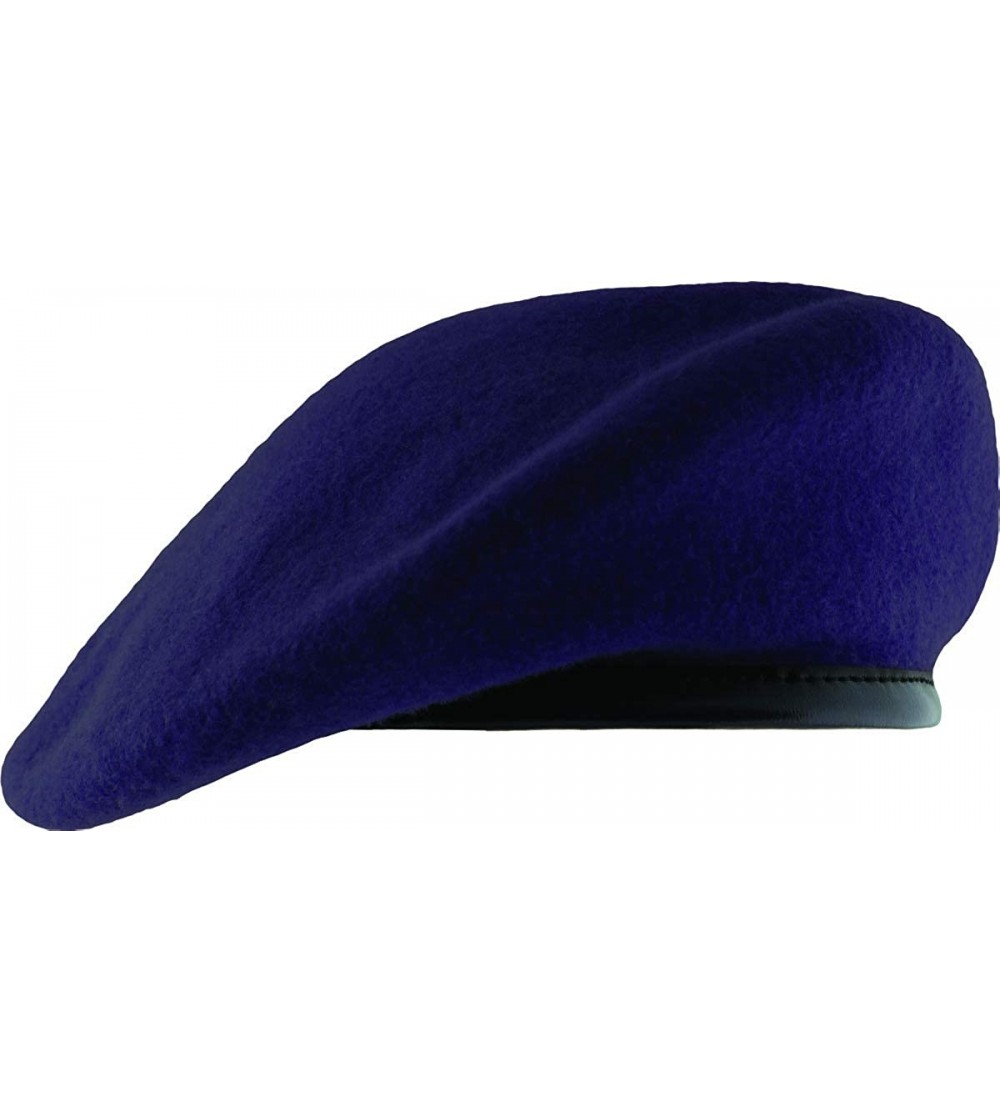 Berets Unlined Beret with Leather Sweatband - Purple - C911WV04SCF $13.99