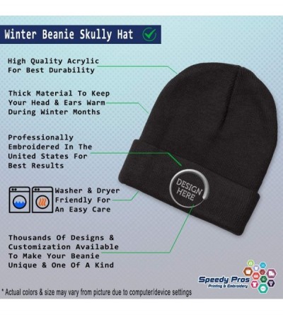 Skullies & Beanies Custom Beanie for Men & Women Skunk A Embroidery Acrylic Skull Cap Hat - Black - CI18ZS4HID6 $20.62