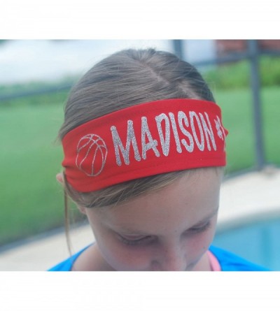 Headbands Design Your OWN TIE Headband - Custom TIE Headband - Glitter Words - TIE Headband - Red - CK185T8RQCM $15.72