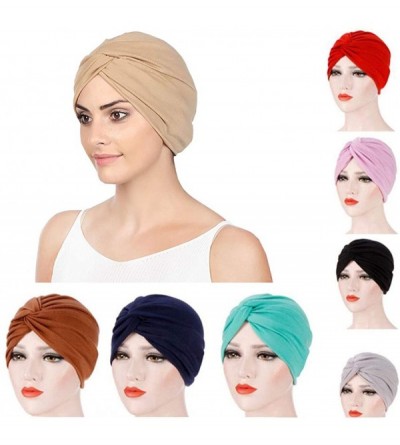 Skullies & Beanies 3Pack Womens Chemo Hat Beanie Turban Headwear for Cancer Patients - Gray Khaki Red - CR198AZ8IAN $15.68