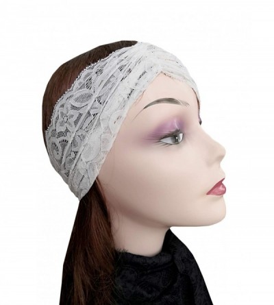 Headbands Stretch Headbands for Women Lace Headcovering for Women Lace Headwrap (Ivory) - Ivory - CD18SD2ZLGY $7.75