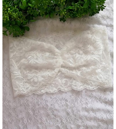 Headbands Stretch Headbands for Women Lace Headcovering for Women Lace Headwrap (Ivory) - Ivory - CD18SD2ZLGY $7.75