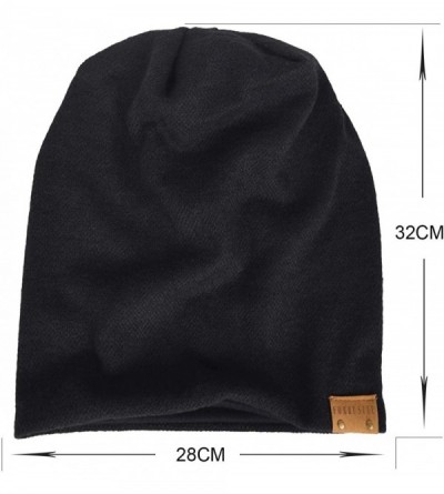 Skullies & Beanies Men Oversized Slouch Beanie Large Skullcap Knit Hat - Black - C818LHK3E2O $10.21