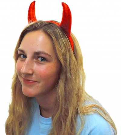 Headbands Red Devil Horns Headband - CH18NMU0H6E $7.91