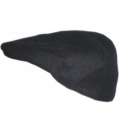 Newsboy Caps Street Easy Felt Newsboy Driving Cap with Plush Lining - Black - C2125EYVWOB $18.55