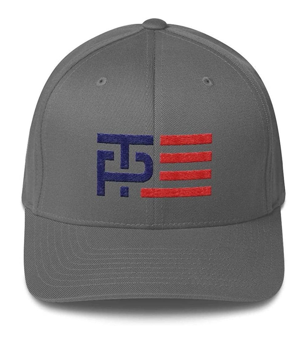 Baseball Caps America Flex Fit President Printed - Grey - C818RTDI52D $20.86