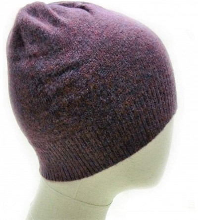 Skullies & Beanies Knitted Warm and Soft Premium Wool Mix Skull Cap Beanie Hat for Men and Women - Purple/Brown - CE18HWEOK5Q...