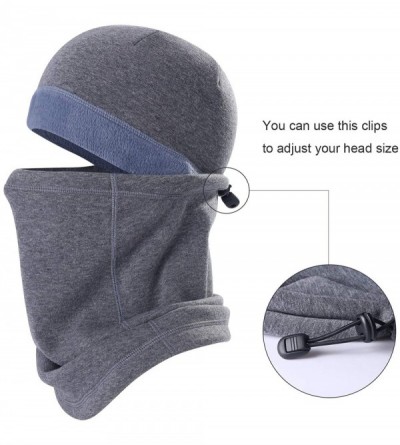 Balaclavas Balaclava Ski Mask - Windproof Cold Weather Face Mask Winter Fleece Hood for Men and Women - 1 Pack Grey - CP18ISR...