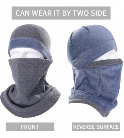 Balaclavas Balaclava Ski Mask - Windproof Cold Weather Face Mask Winter Fleece Hood for Men and Women - 1 Pack Grey - CP18ISR...