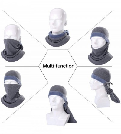 Balaclavas Balaclava Ski Mask - Windproof Cold Weather Face Mask Winter Fleece Hood for Men and Women - 1 Pack Grey - CP18ISR...